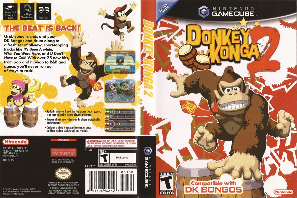 Donkey Konga 2 Pak box art for Gamecube